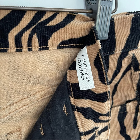 J. Crew Animal Print Toothpick High Waisted Corduroy Women's Size 29 - Picture 3 of 8